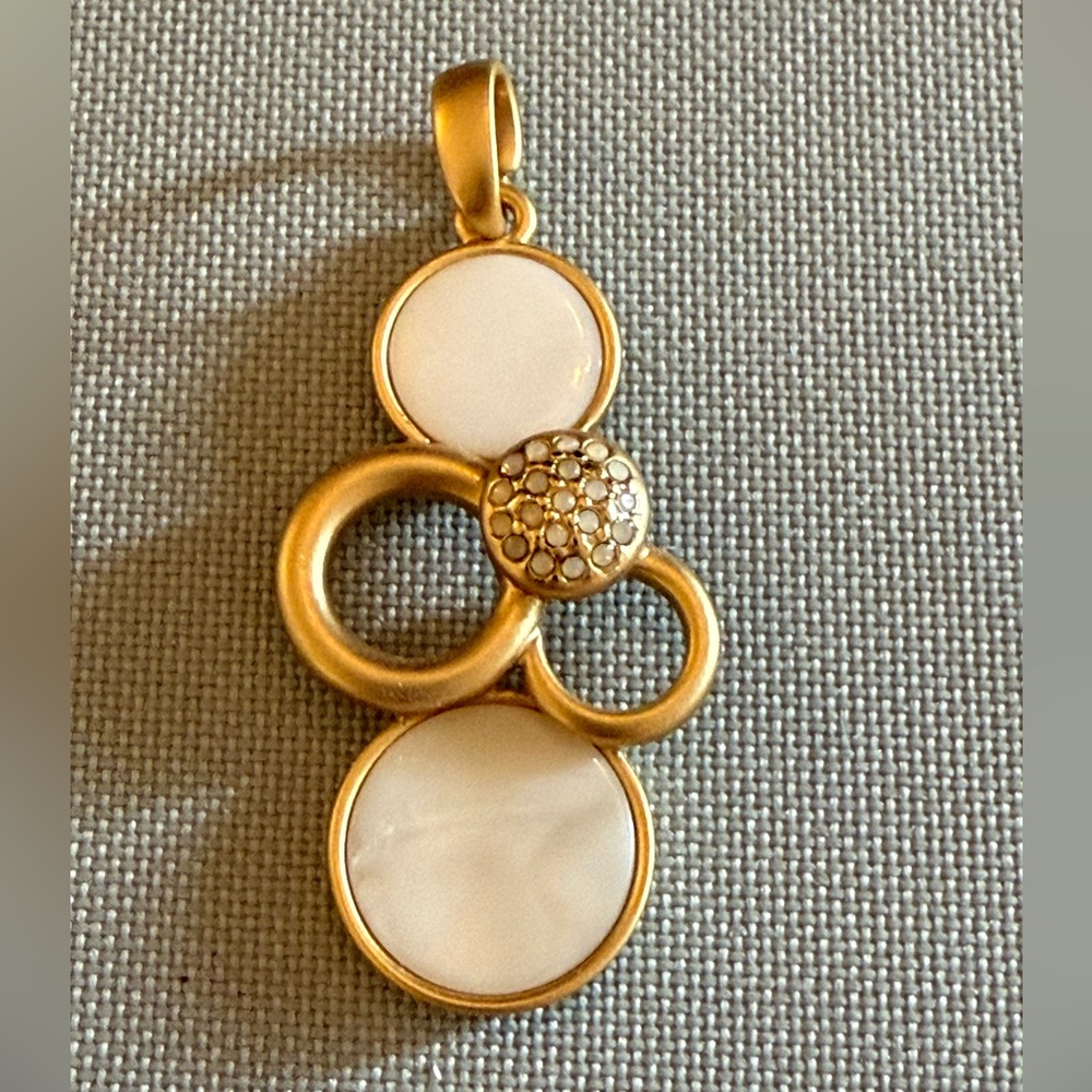 Lia Sophia Elegant Gold and White Pendant